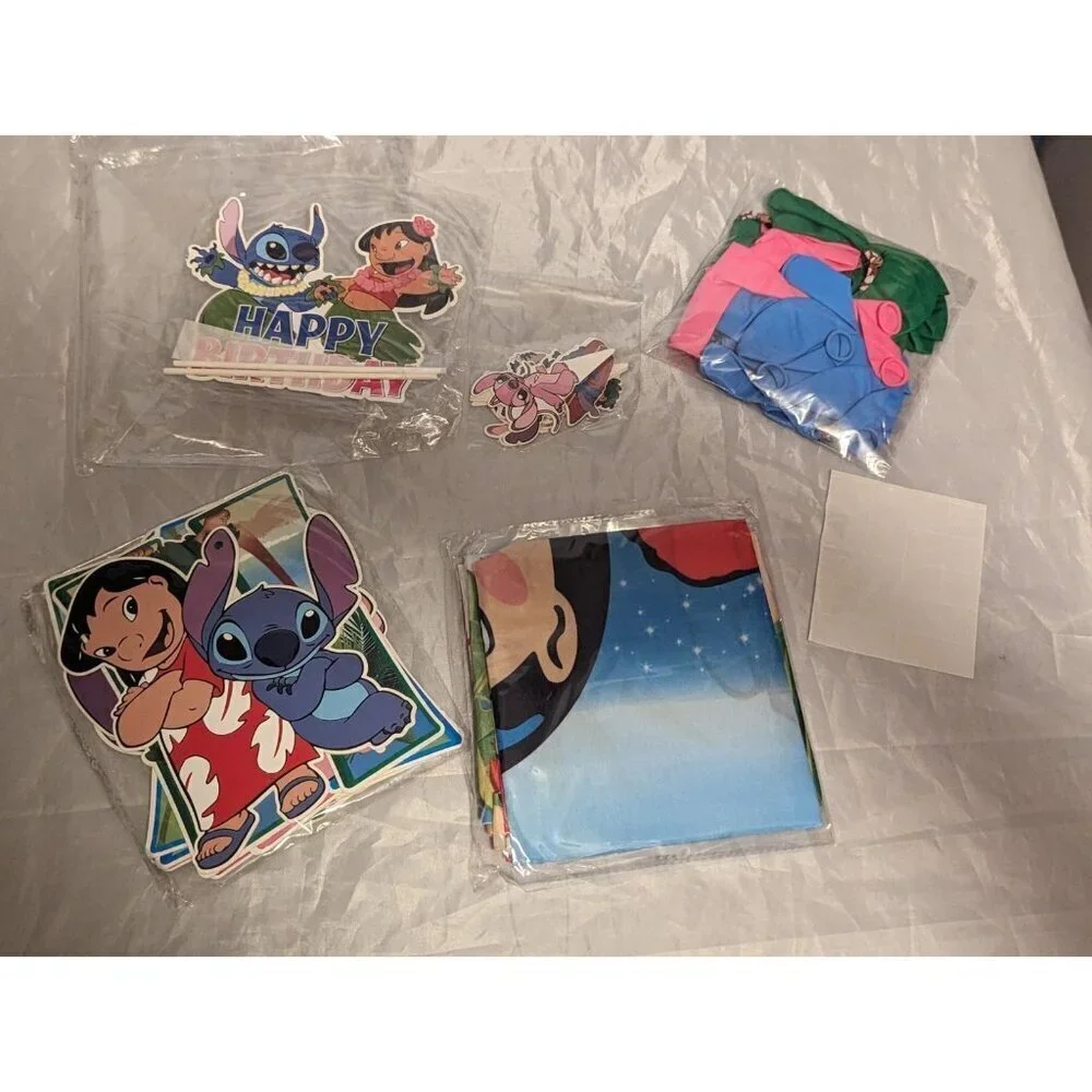 lilo and stitch Birthday Party Supplies Banners, Balloons And Cake Toppers